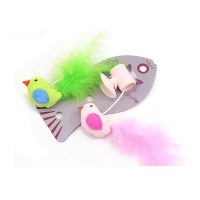 Fashion Cheap HaoBay  Interactive Cat Toy Suction cup feather toy  From Kitty Play cat accessories pet