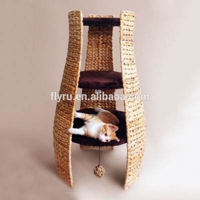 Fashion Designer wholesale Excellent Material Nature Paradise banana leaf cat tree for cat rest and play