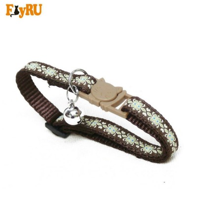 Cute adjustable cheap soft nylon cat head buckle Decorative Dog Cat Collars