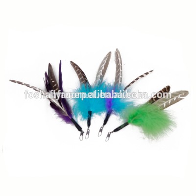 luxury guniea fowl feather wand for cats replaced feather attachment for cat playing rod