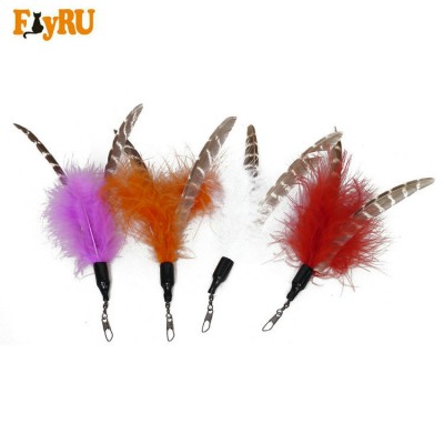 Promotional High quality Natural Catnip Toys feather design cat teaser