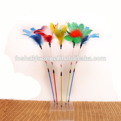 Supply wholesale high quality training cute funny toy cat stick feather