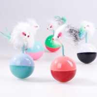 amazon Hot sale Interactive Cat Toy with Feather Mouse feather mouse ball for cat